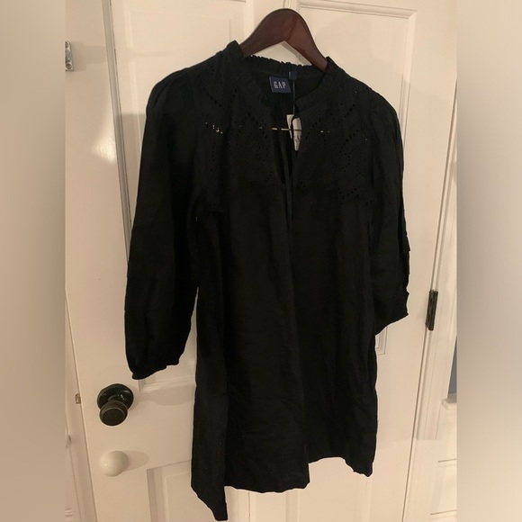 Gap Black 100% Cotton Dress Coverup with Eyelet Size Small NWT - Picture 1 of 6
